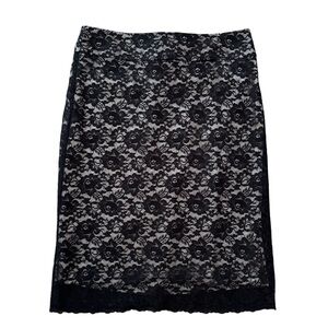 Banana Republic Black and Tan Knee-Length Pencil Skirt